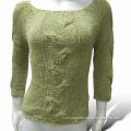 Women's Pullovers with Cable, Made of 100% Acrylic Tape Yarn